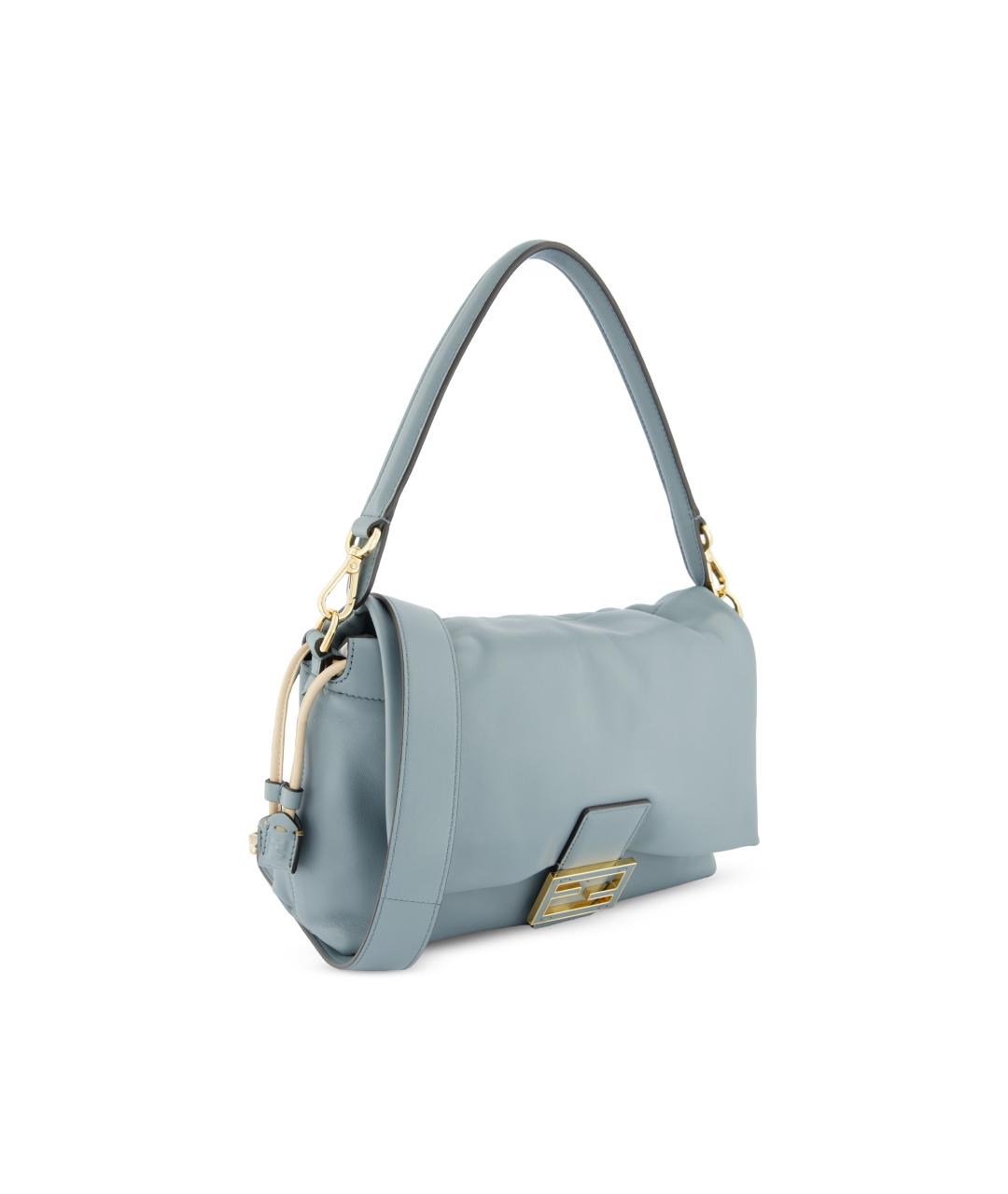 FENDI Голубая кожаная сумка через плечо, фото 3