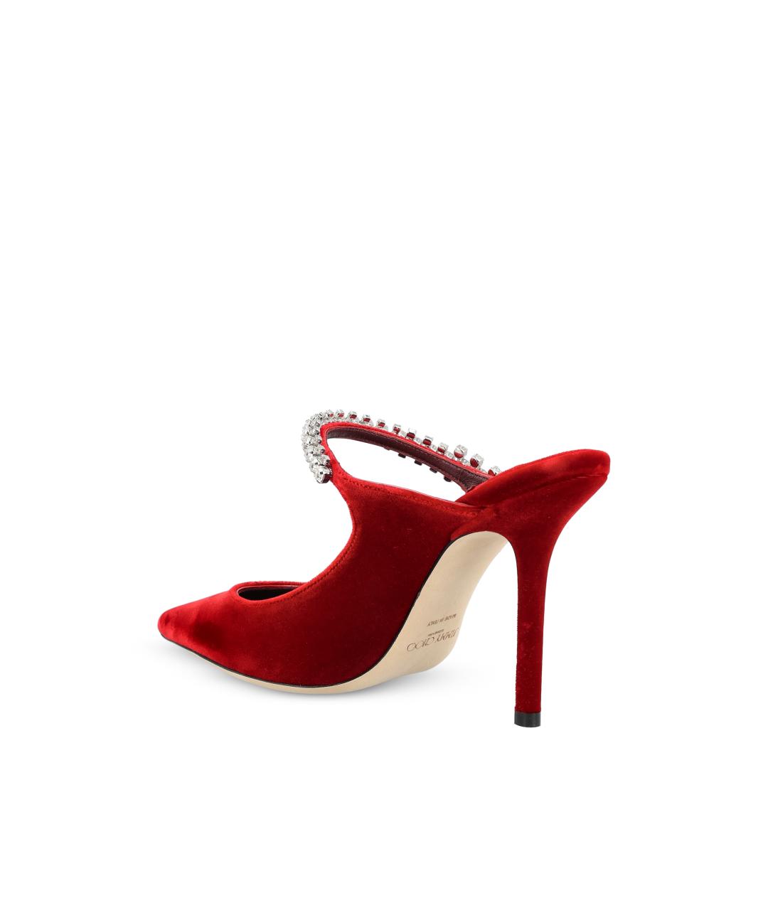 JIMMY CHOO Красные бархатные мюли, фото 3
