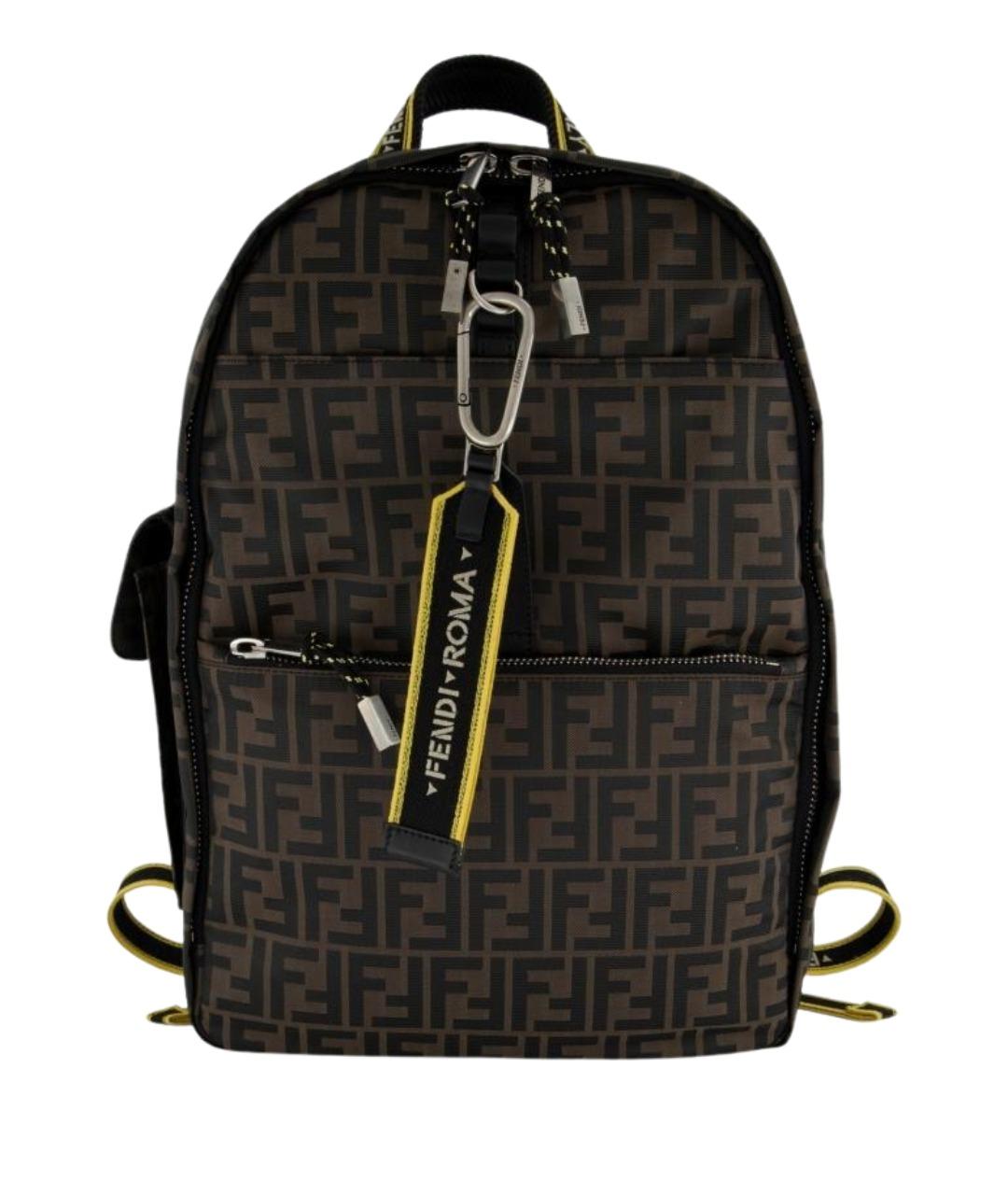 FENDI Коричневый синтетический рюкзак, фото 1