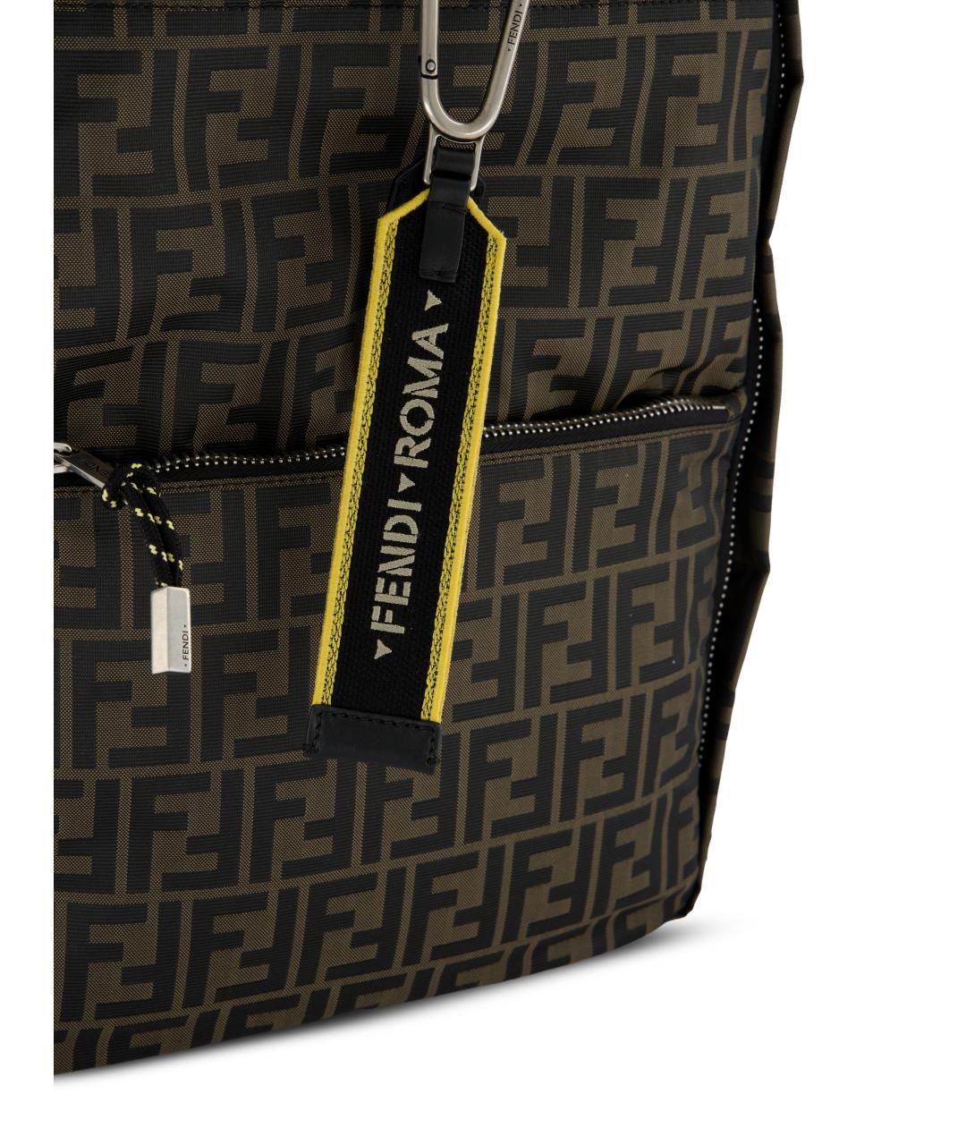 FENDI Коричневый синтетический рюкзак, фото 4