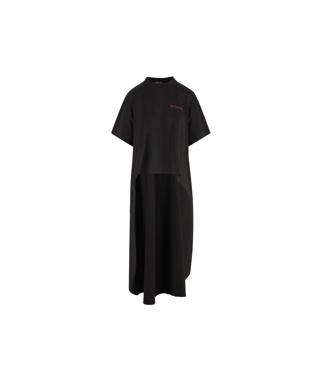 BALENCIAGA Черная хлопковая футболка, фото 5