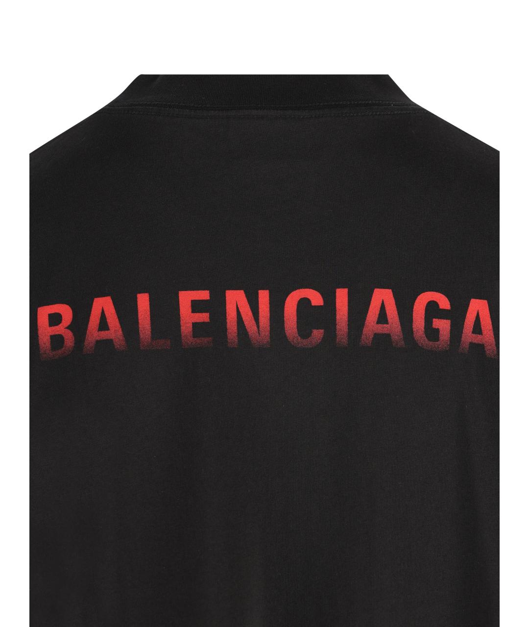 BALENCIAGA Черная хлопковая футболка, фото 3
