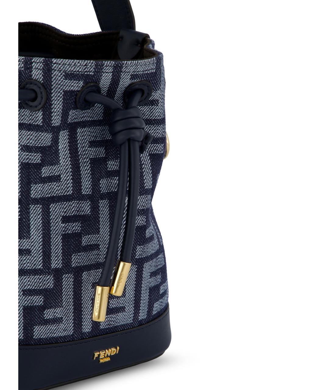 FENDI Синяя тканевая сумка через плечо, фото 4