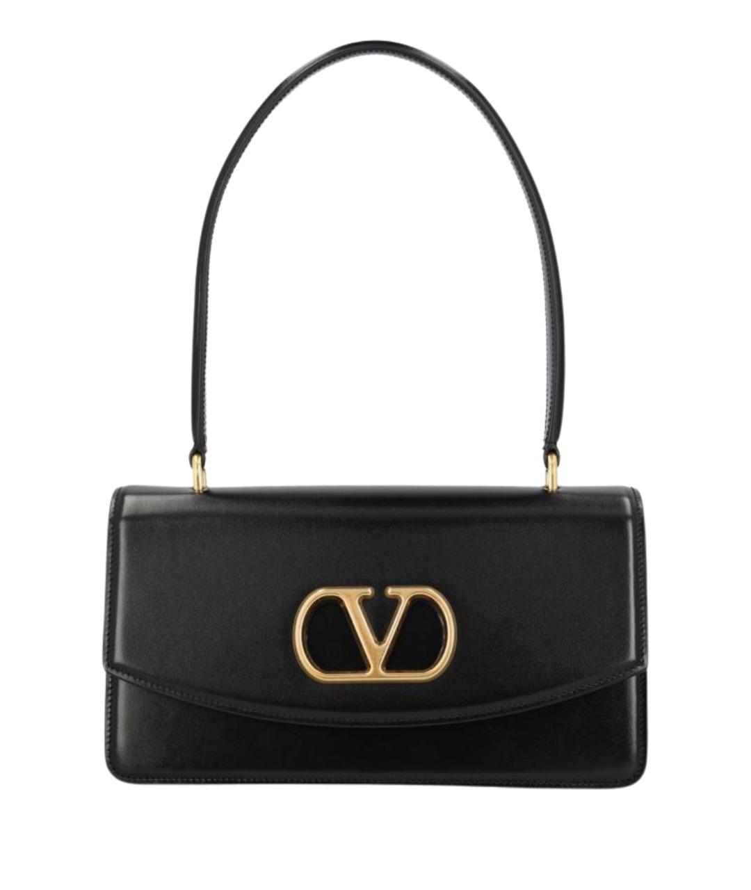 VALENTINO Черная кожаная сумка тоут, фото 1