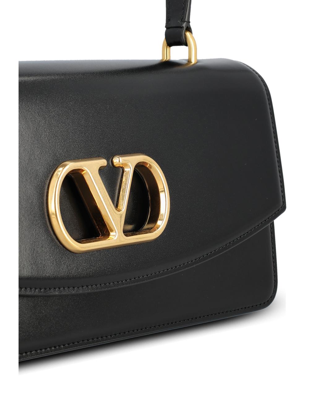 VALENTINO Черная кожаная сумка тоут, фото 4