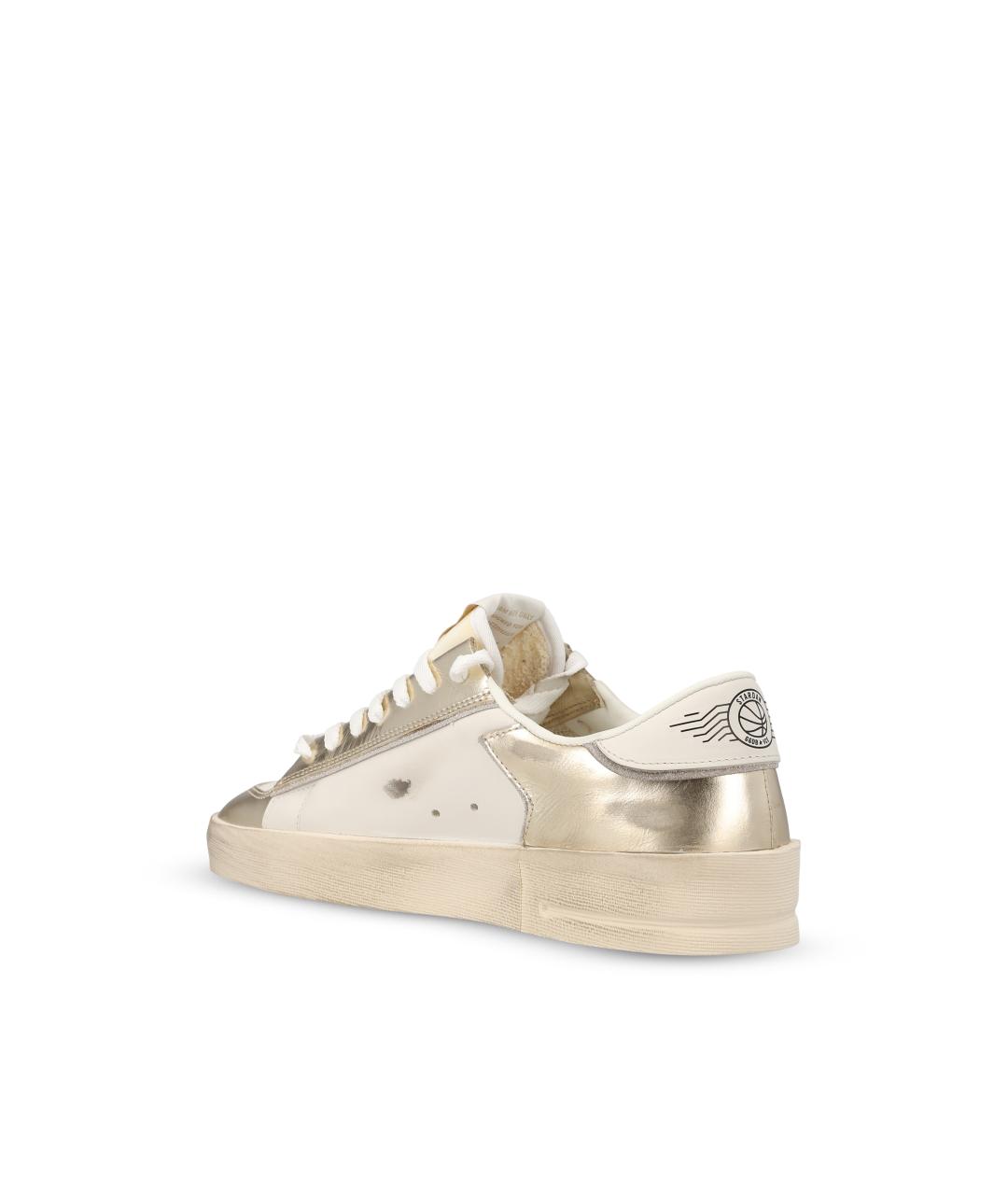 GOLDEN GOOSE Золотые кожаные кеды, фото 3