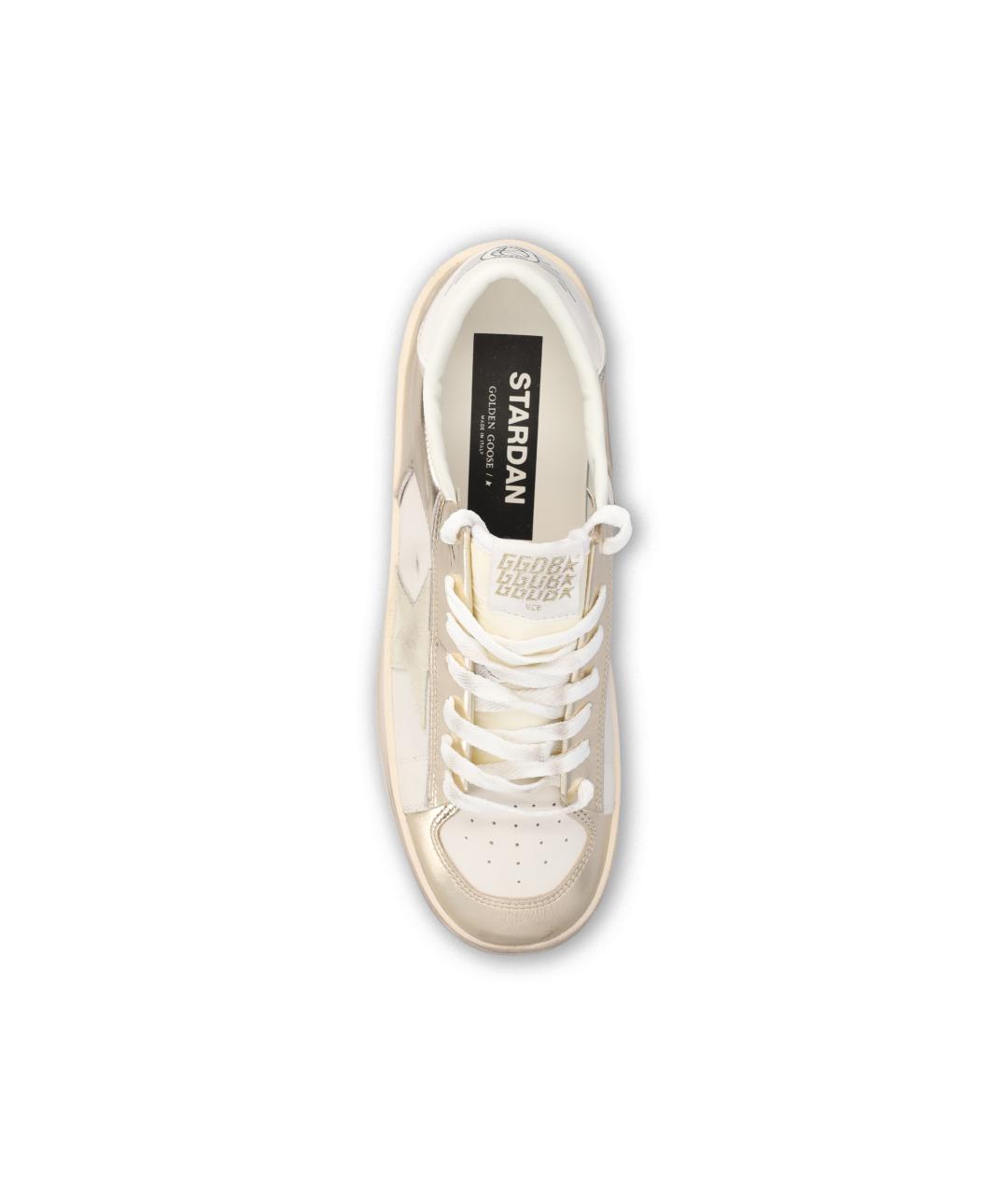 GOLDEN GOOSE Золотые кожаные кеды, фото 4