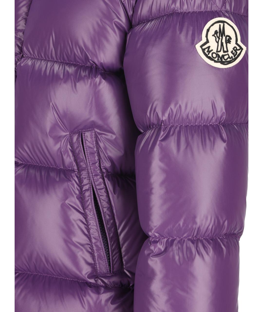 MONCLER Фиолетовый нейлоновый пуховик, фото 4