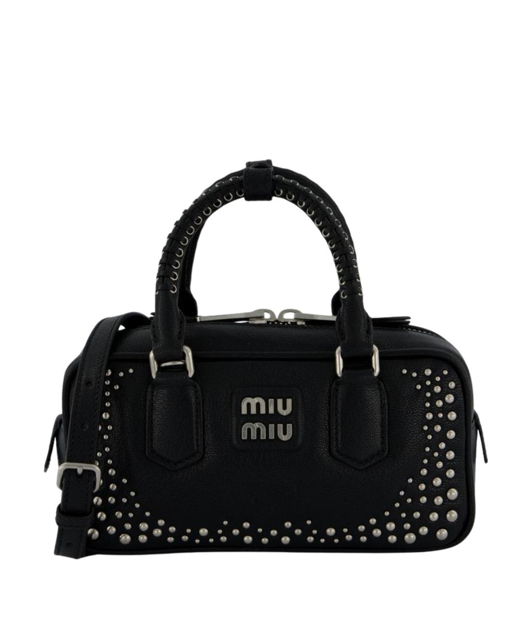MIU MIU Черная кожаная сумка с короткими ручками, фото 1