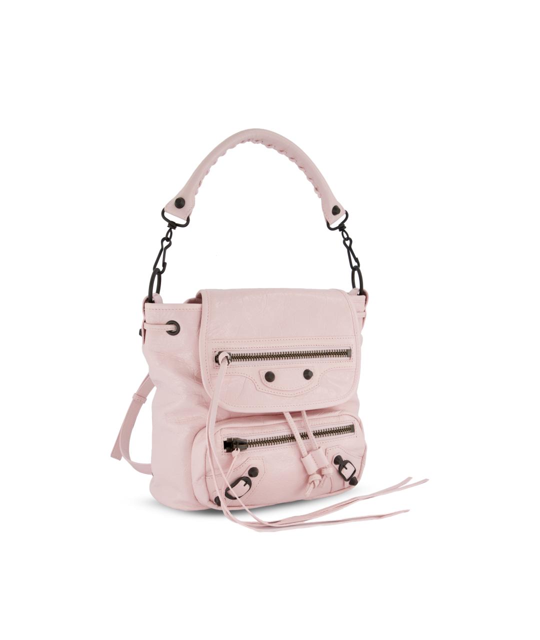 BALENCIAGA Розовая кожаная сумка через плечо, фото 3