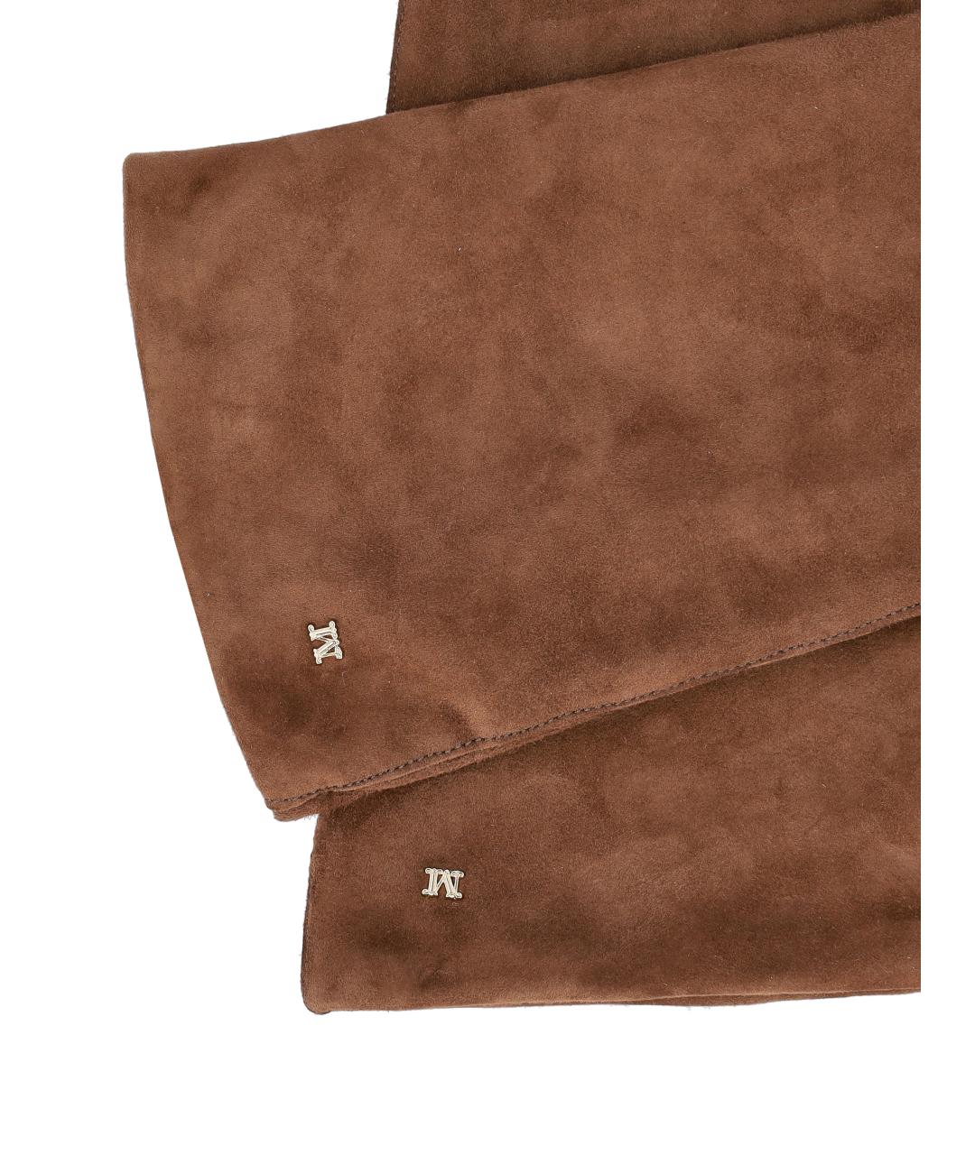 MAX MARA Коричневые кожаные перчатки, фото 2