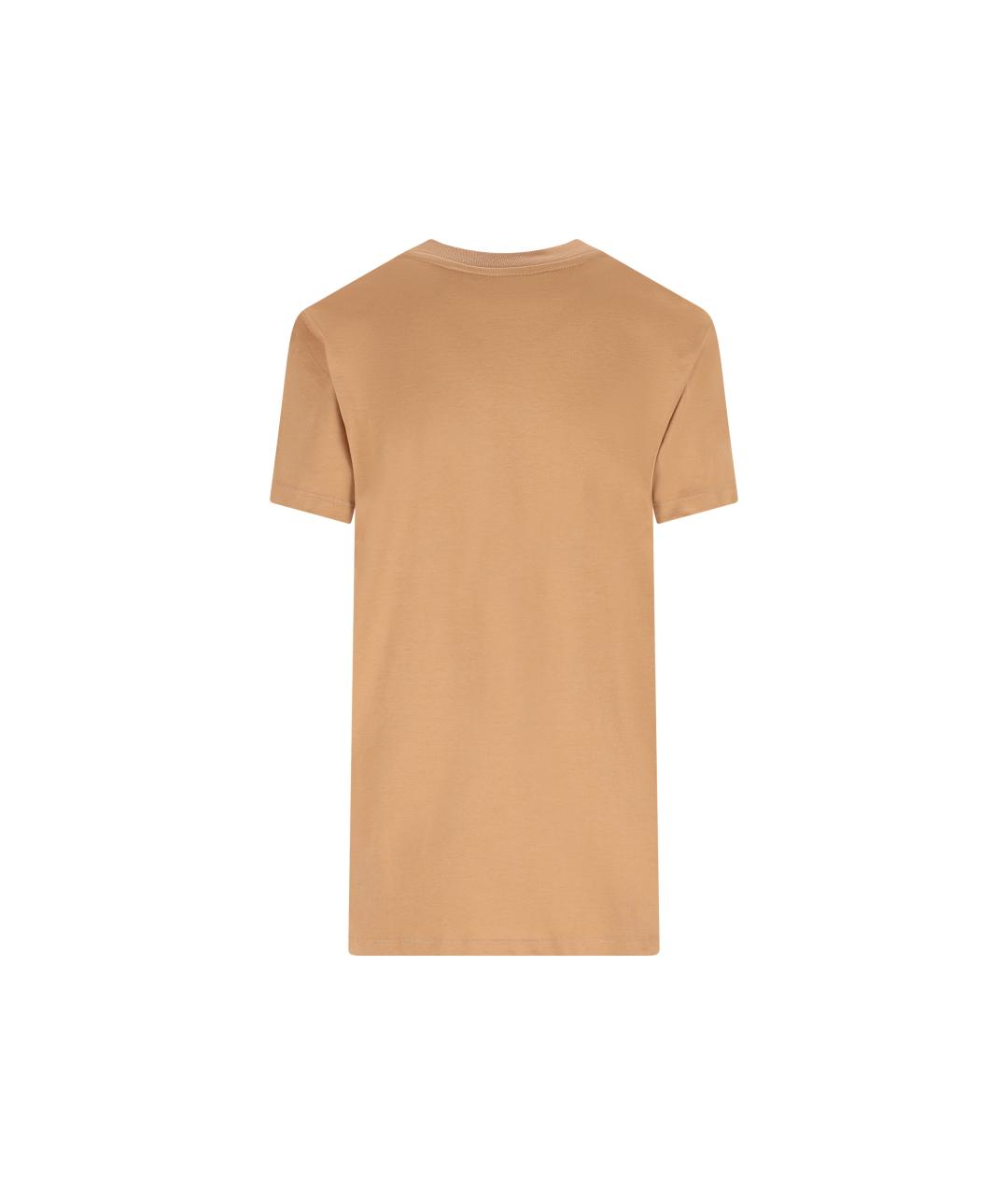 MAX MARA Бежевая хлопковая футболка, фото 2