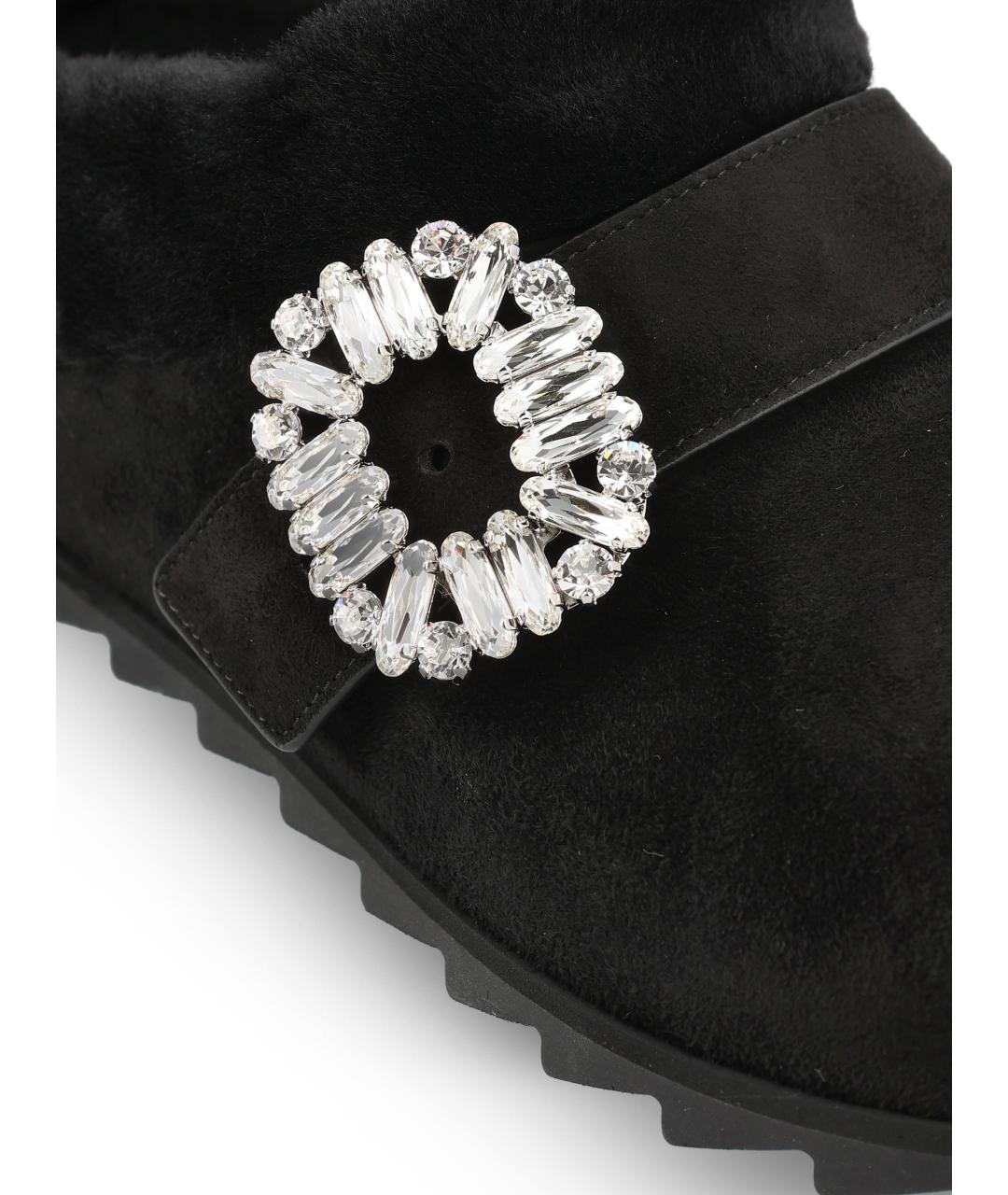 ROGER VIVIER Черные замшевые сабо, фото 4