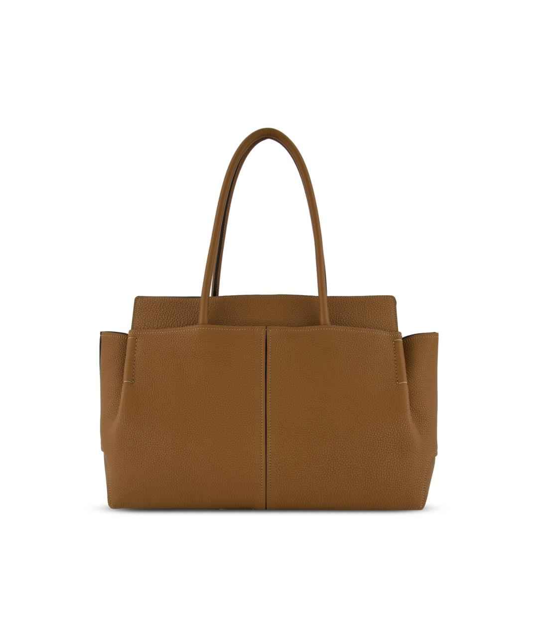 TOD'S Коричневая кожаная сумка тоут, фото 2