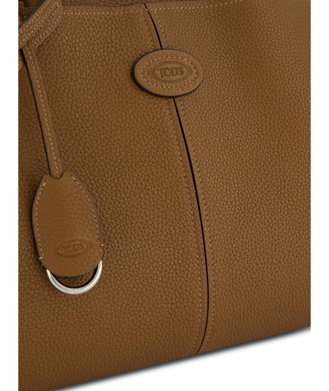 TOD'S Коричневая кожаная сумка тоут, фото 4