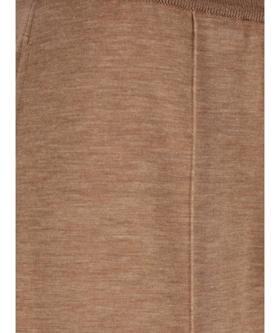 LORO PIANA Коричневые кашемировые прямые брюки, фото 4