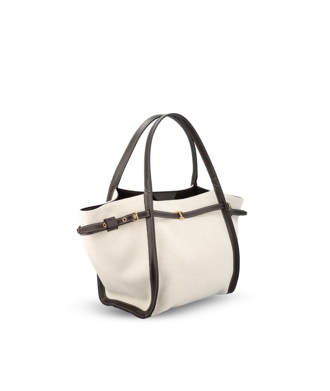 TOD'S Белая тканевая сумка тоут, фото 3