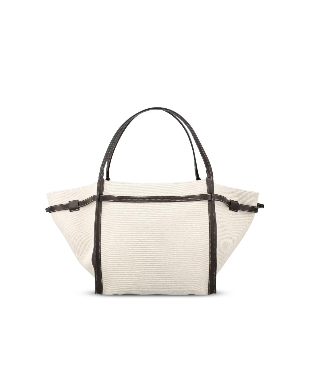 TOD'S Белая тканевая сумка тоут, фото 2