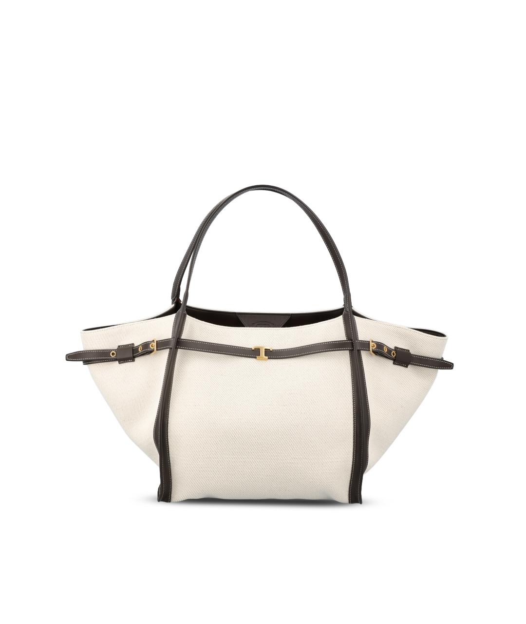 TOD'S Белая тканевая сумка тоут, фото 5