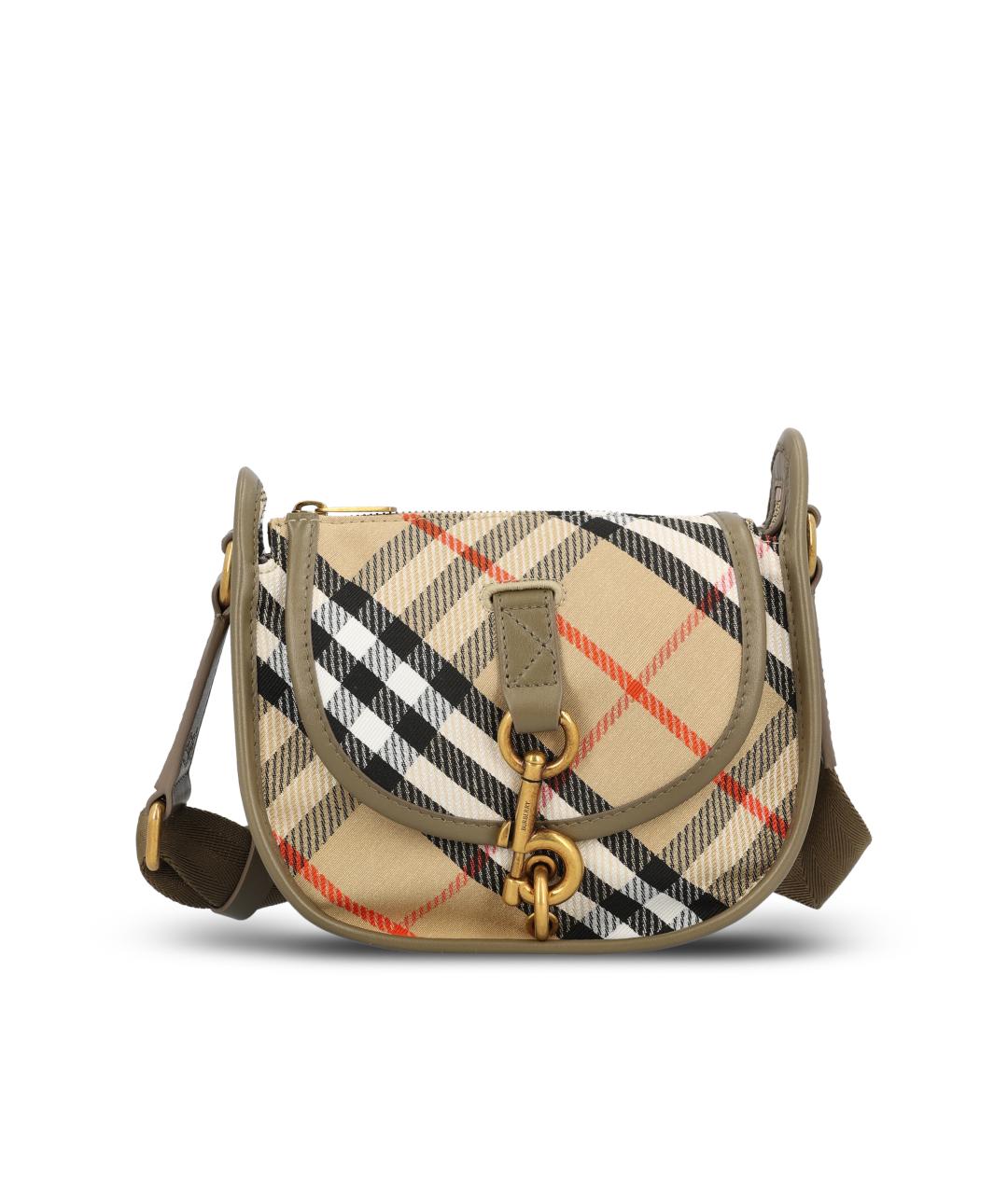 BURBERRY Бежевая жаккардовая сумка через плечо, фото 5