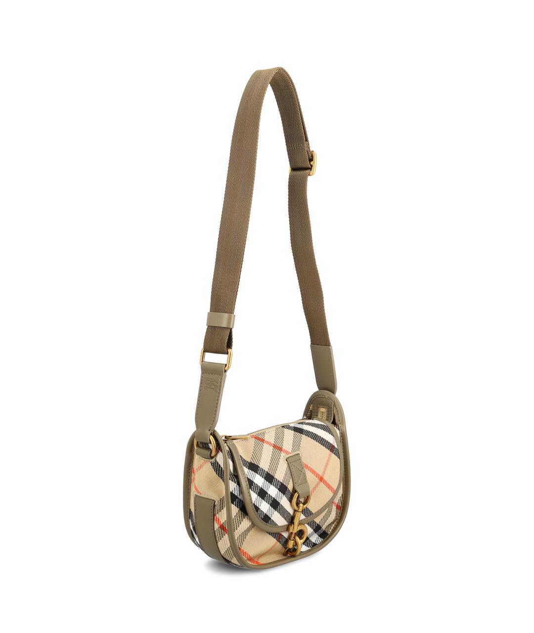 BURBERRY Бежевая жаккардовая сумка через плечо, фото 3