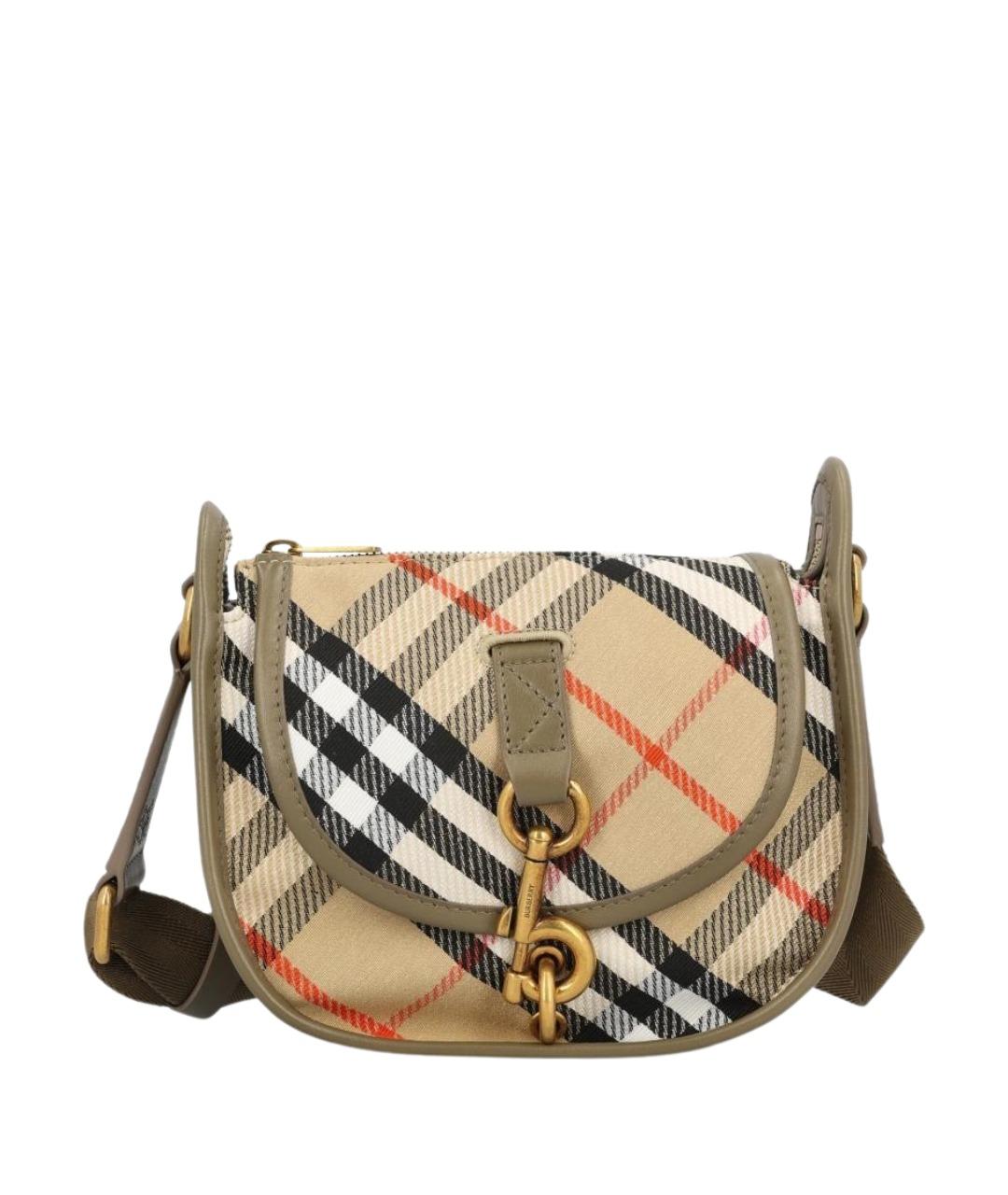 BURBERRY Бежевая жаккардовая сумка через плечо, фото 1