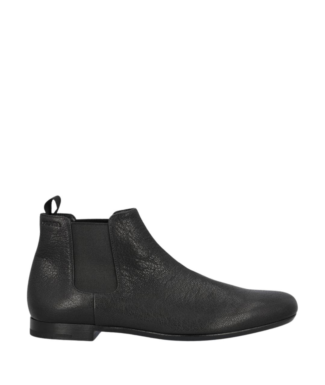 PRADA Черные кожаные низкие ботинки, фото 1