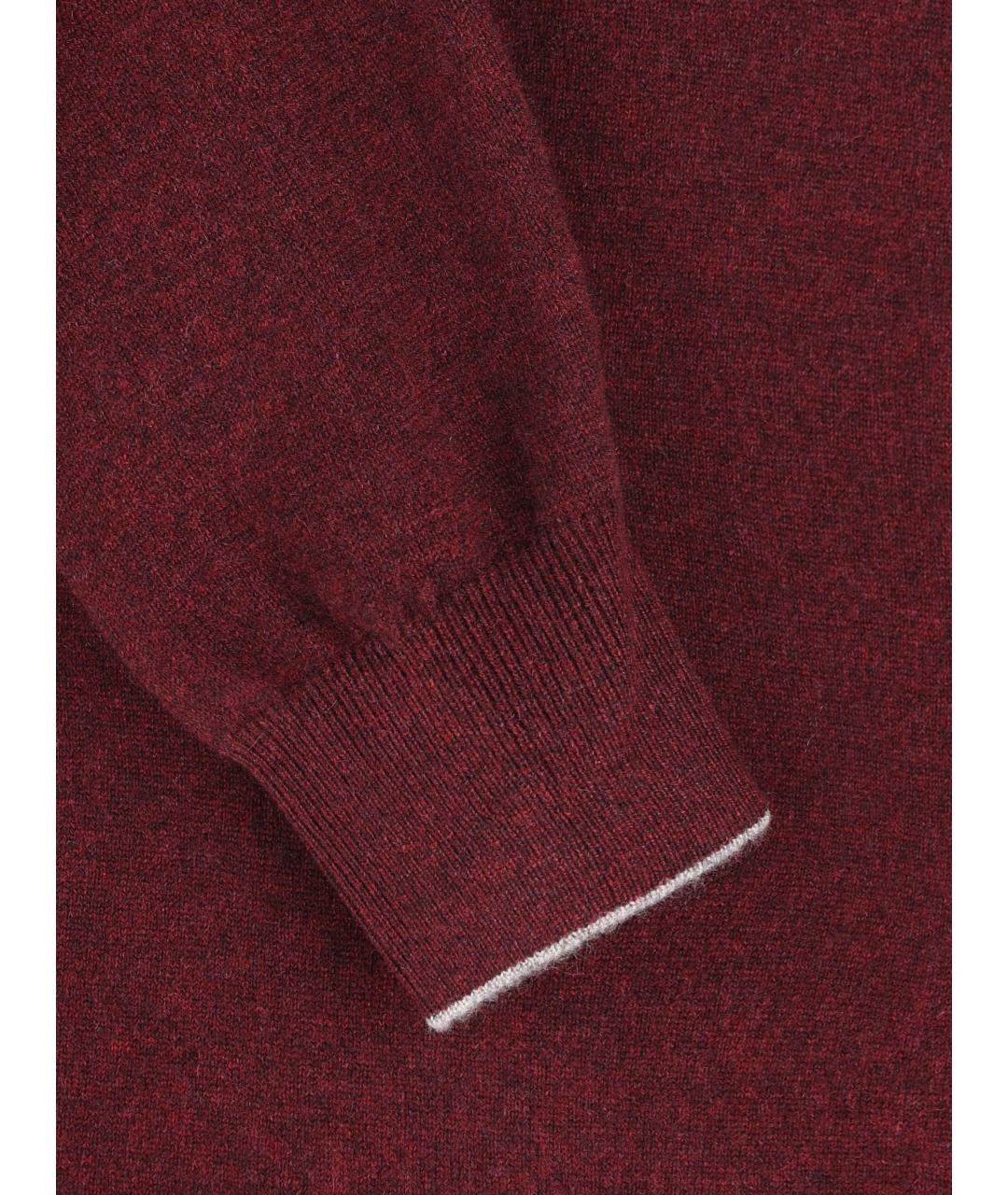 BRUNELLO CUCINELLI Бордовый кашемировый джемпер / свитер, фото 4