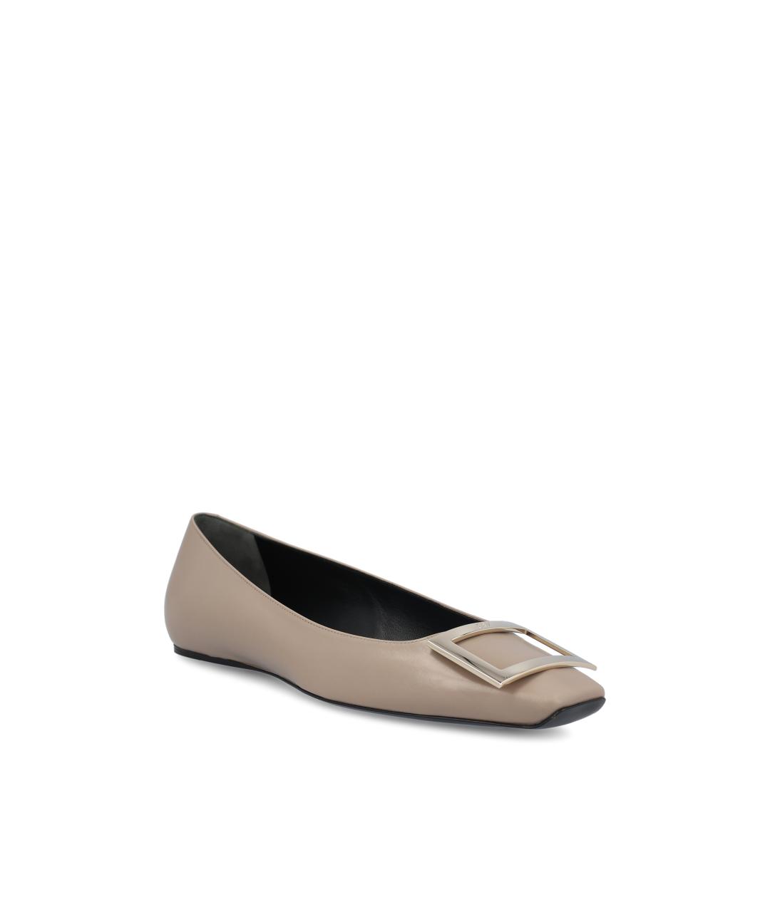 ROGER VIVIER Бежевые кожаные балетки, фото 2