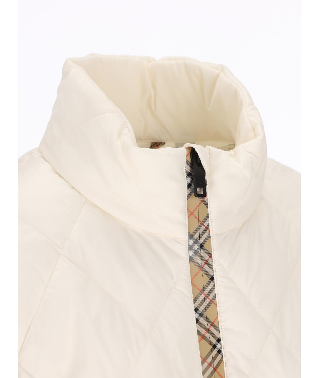 BURBERRY Белая нейлоновая куртка, фото 4