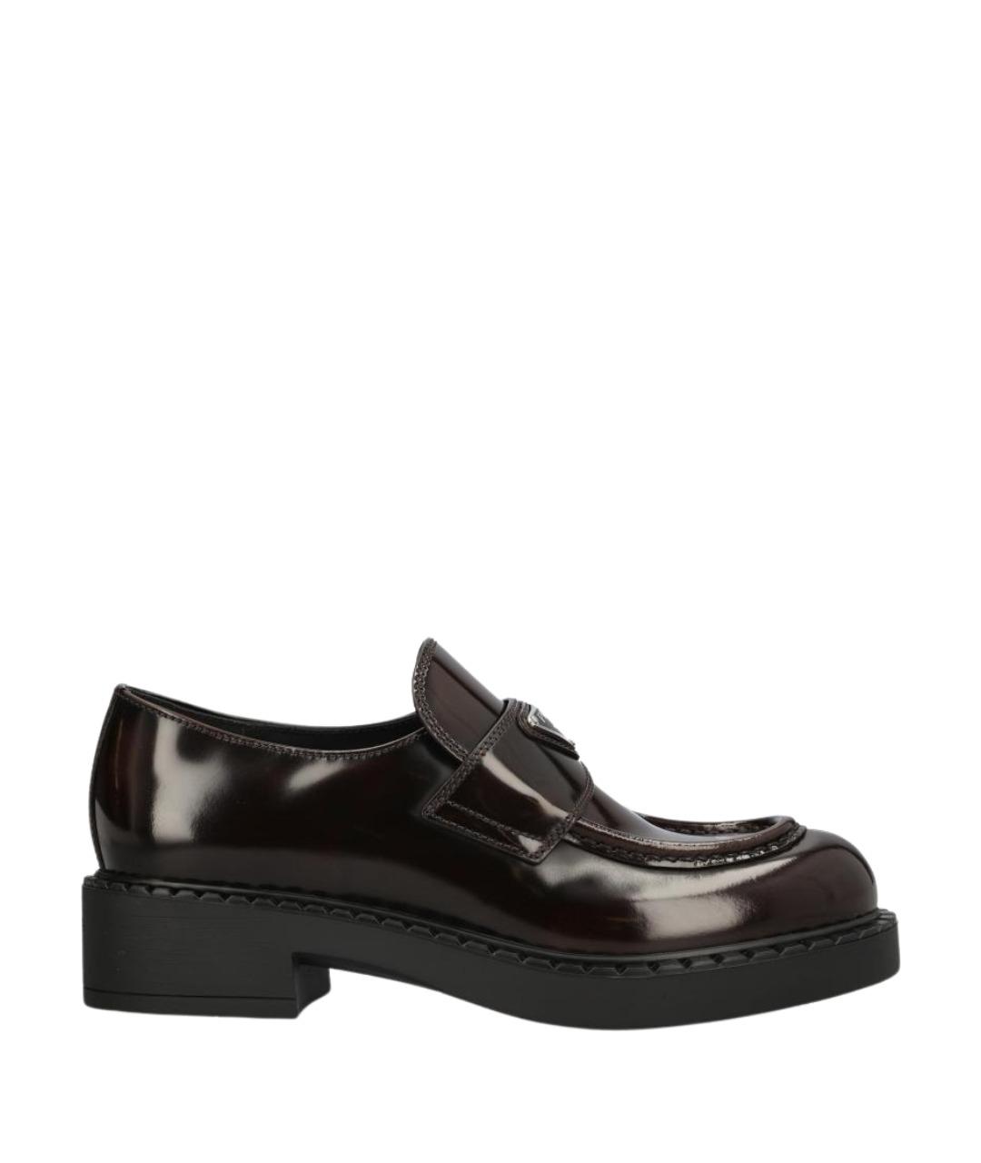PRADA Коричневые кожаные лоферы, фото 1