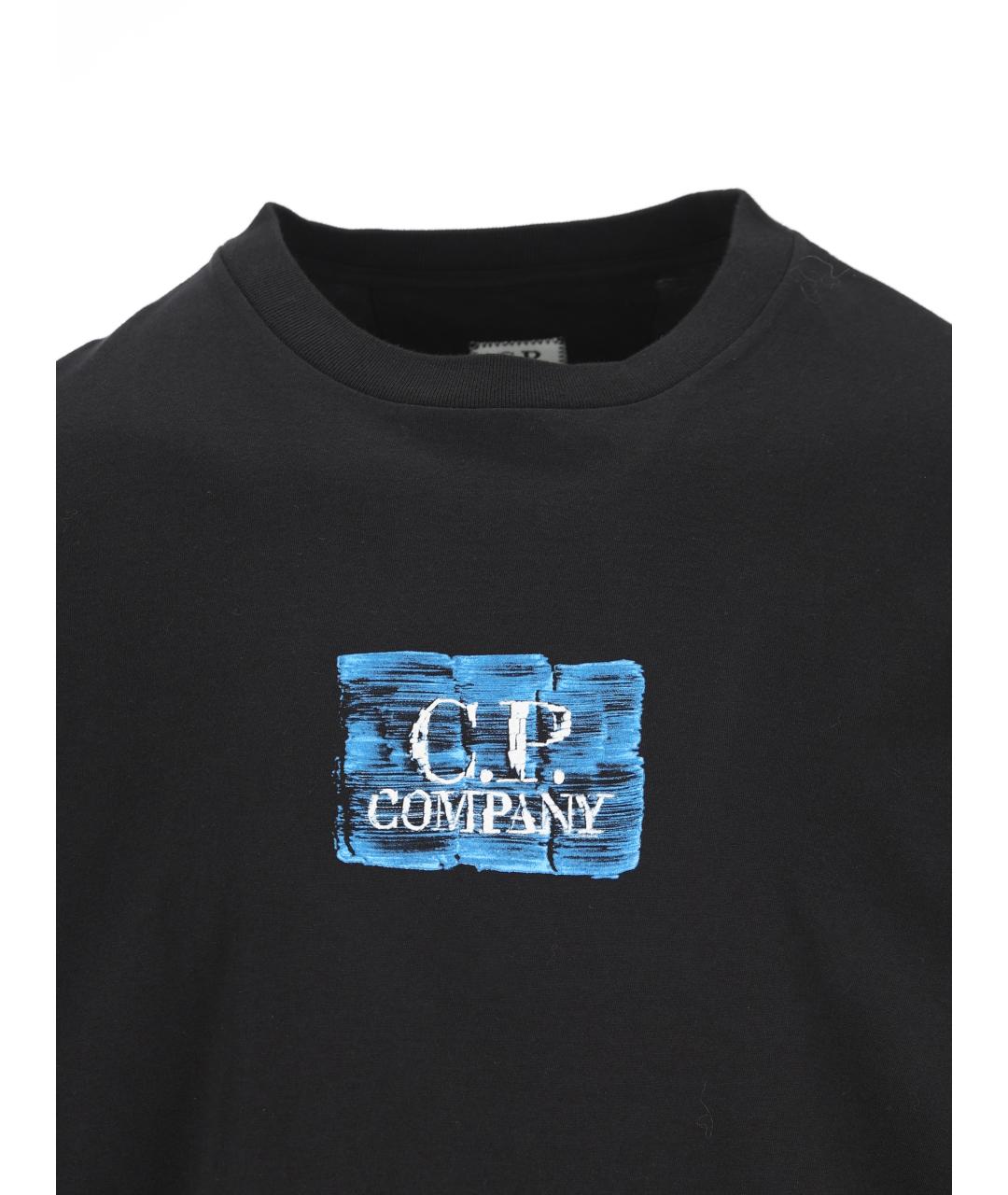 CP COMPANY Черная хлопковая футболка, фото 4