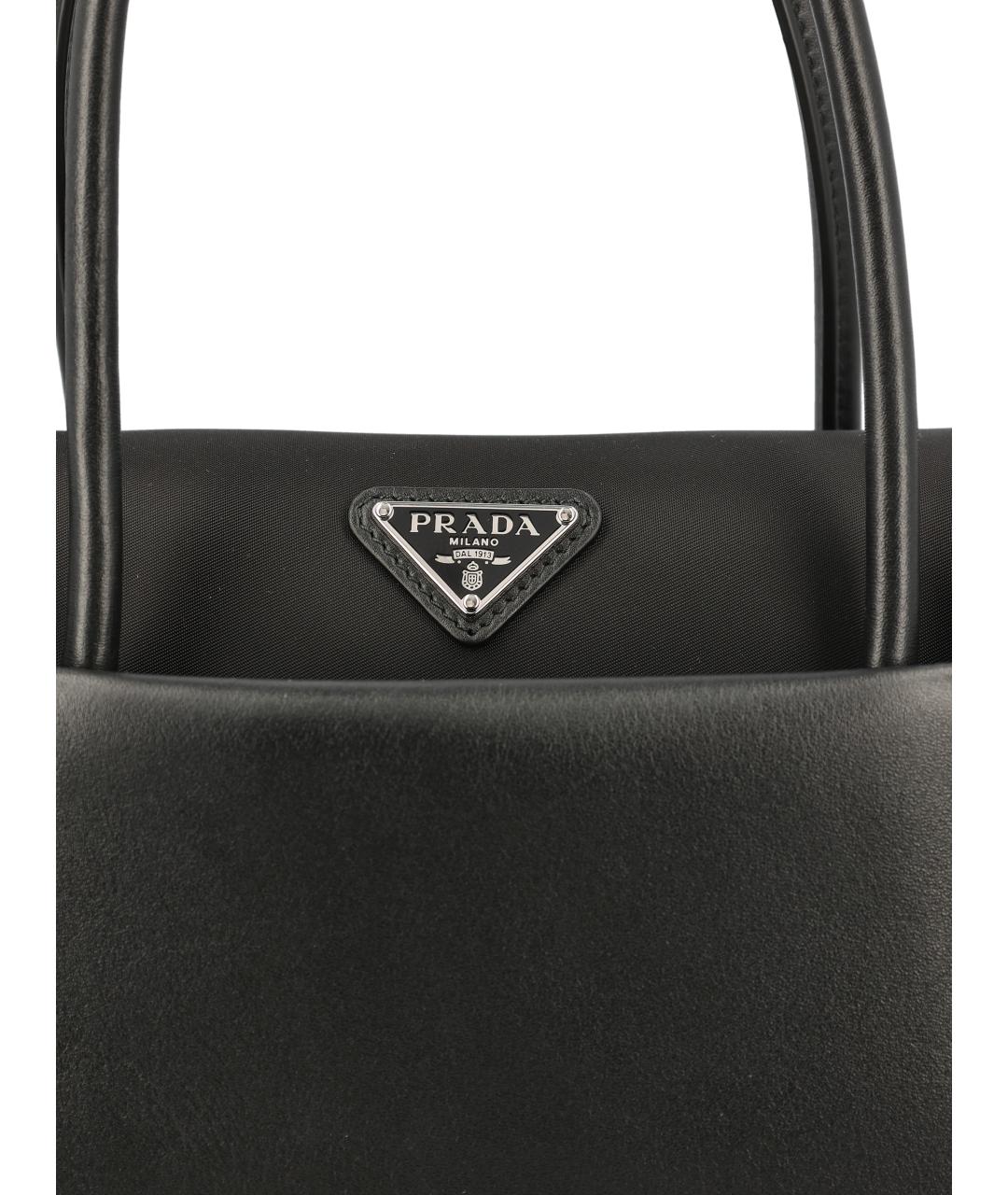 PRADA Черная кожаная сумка тоут, фото 4
