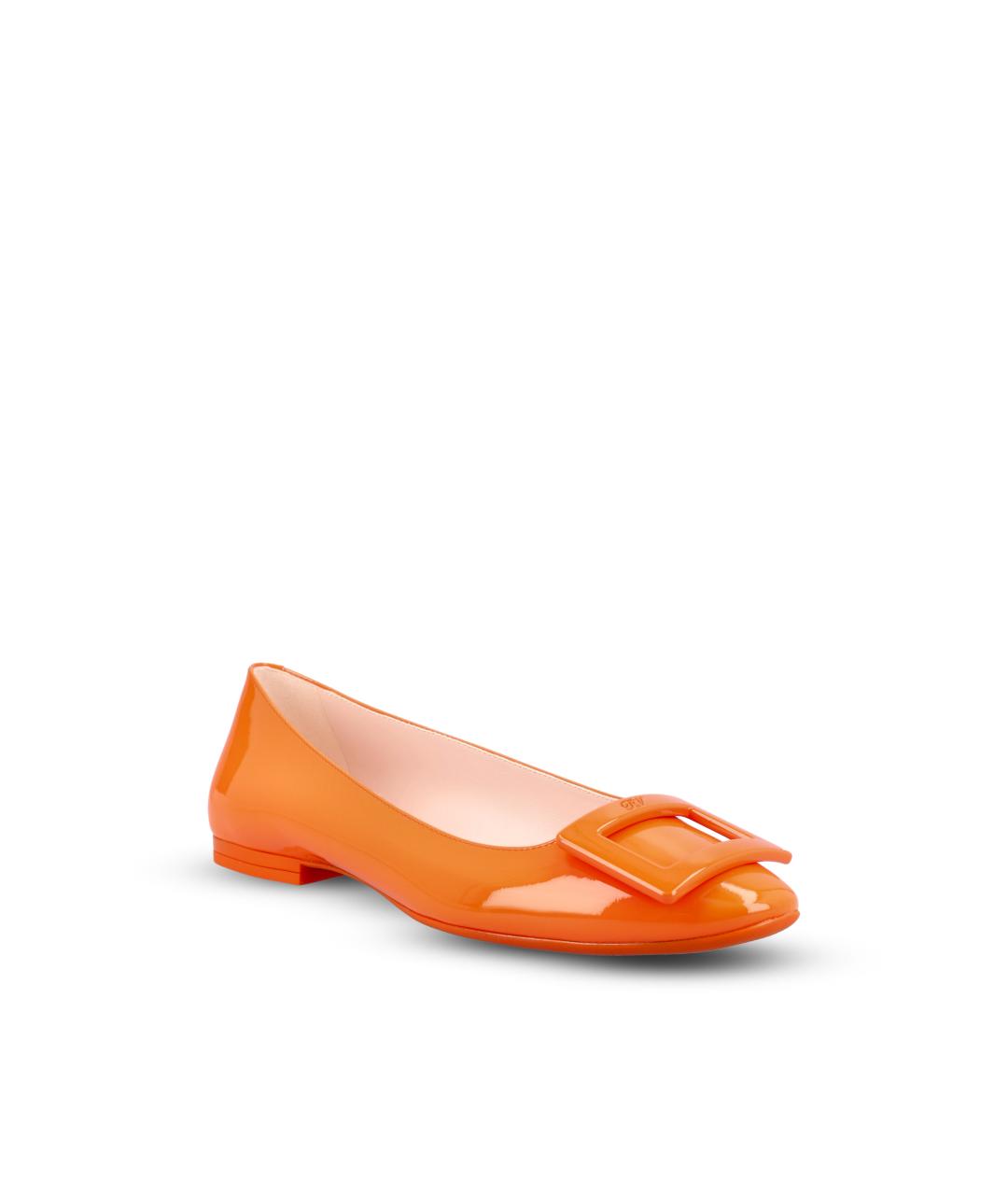 ROGER VIVIER Оранжевые балетки из лакированной кожи, фото 2
