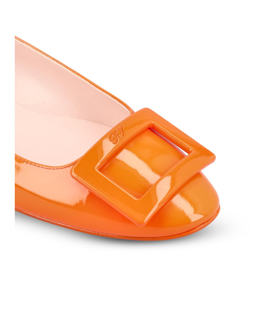 ROGER VIVIER Оранжевые балетки из лакированной кожи, фото 4