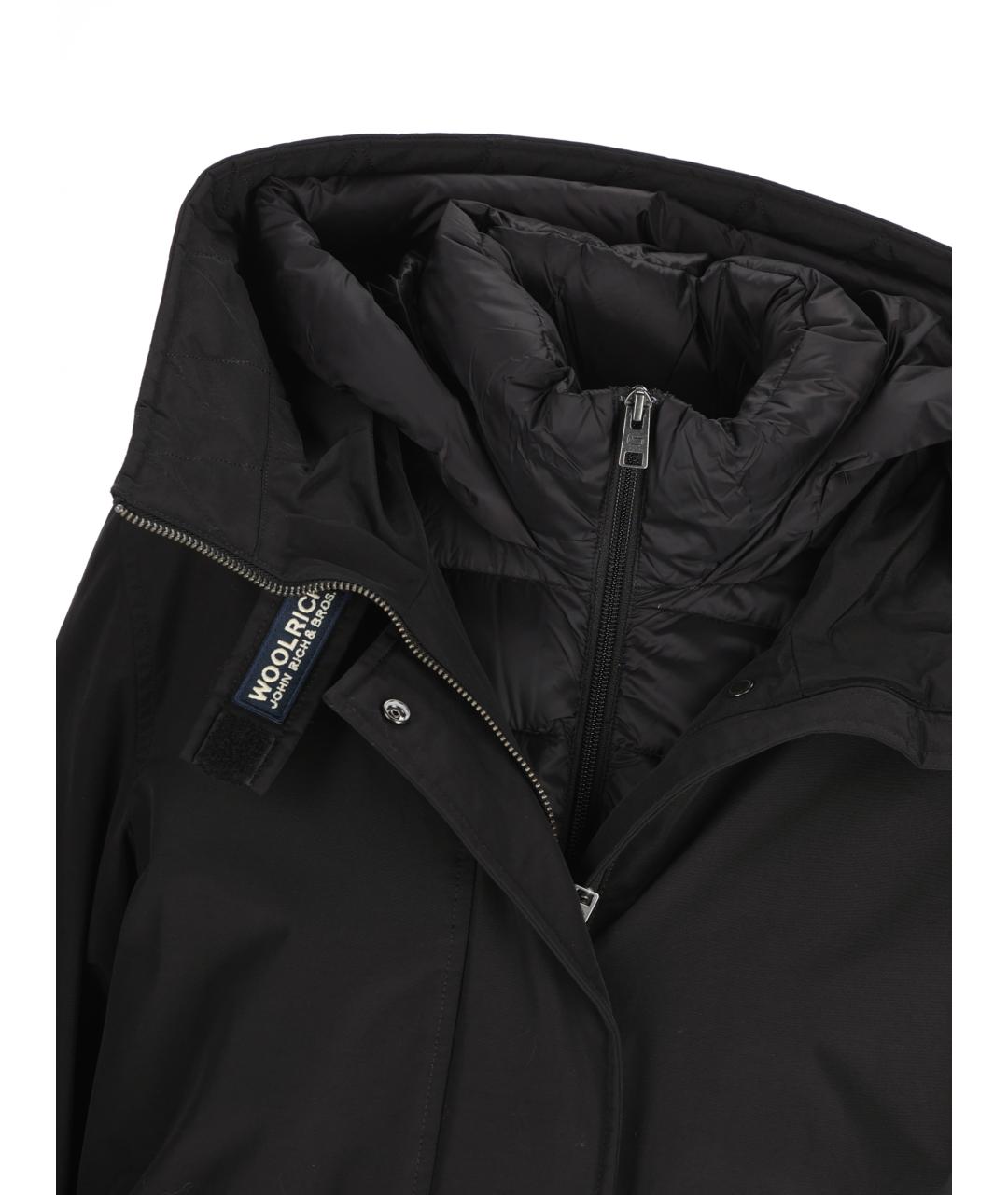 WOOLRICH Черная хлопко-эластановая парка, фото 3