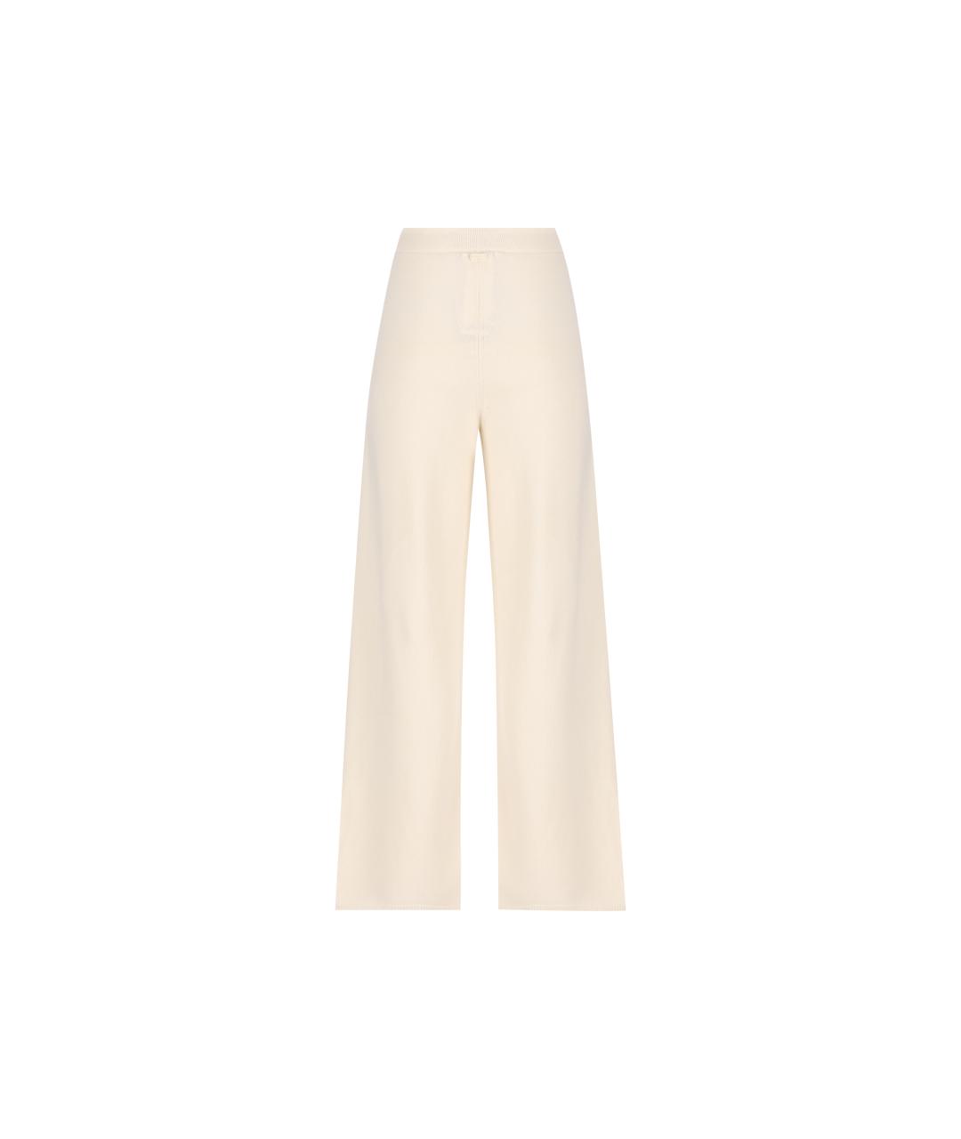MAX MARA Белые кашемировые брюки широкие, фото 2