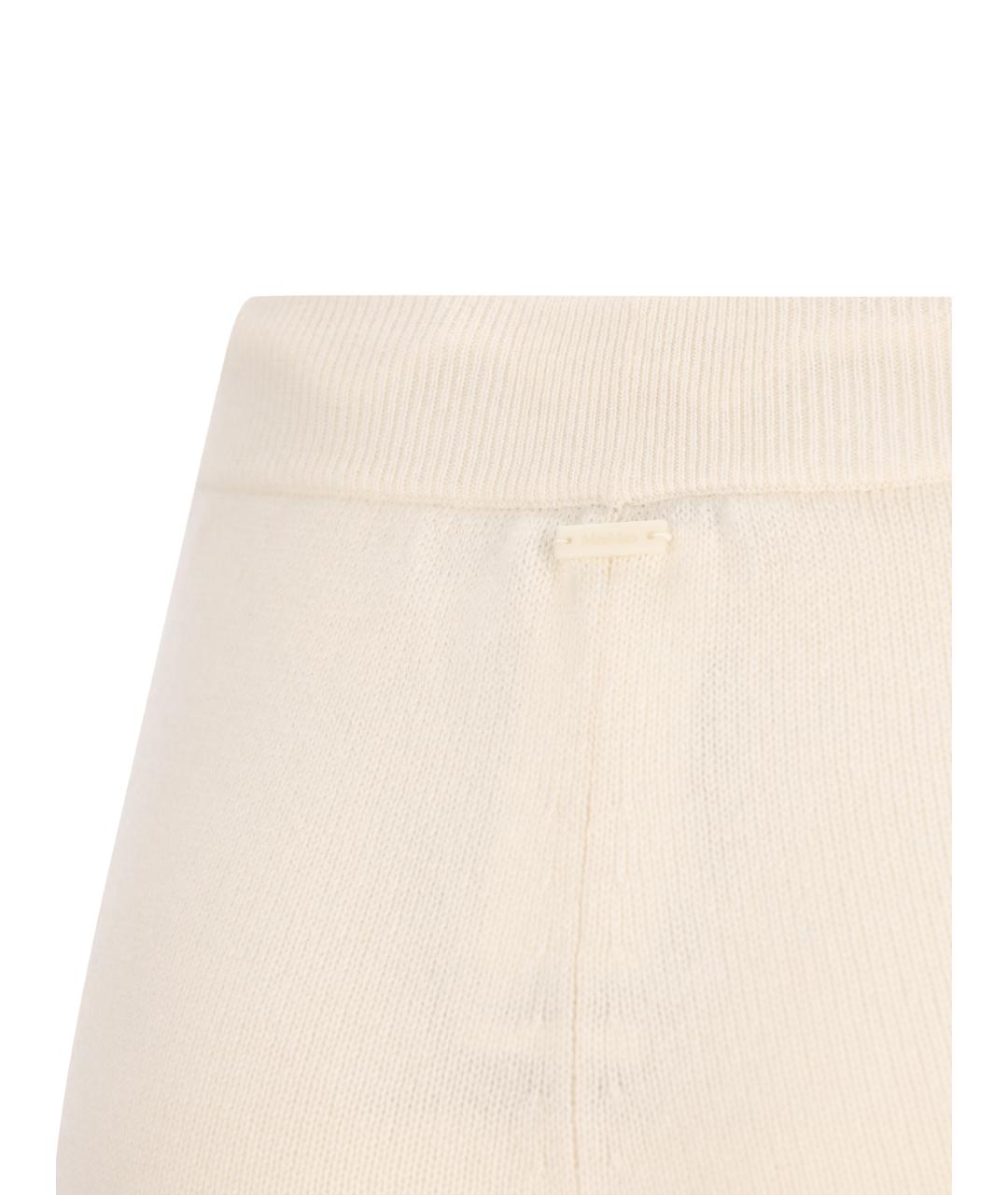 MAX MARA Белые кашемировые брюки широкие, фото 4