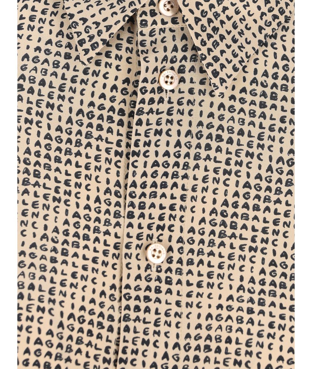 BALENCIAGA Бежевая шелковая рубашка, фото 3
