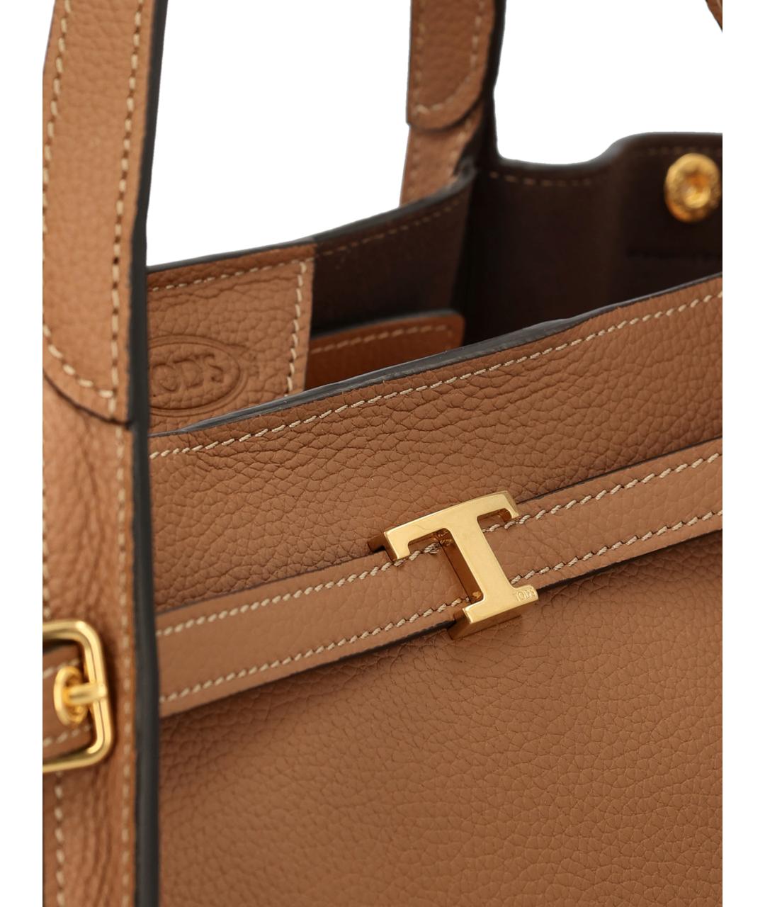 TOD'S Коричневая кожаная сумка тоут, фото 3