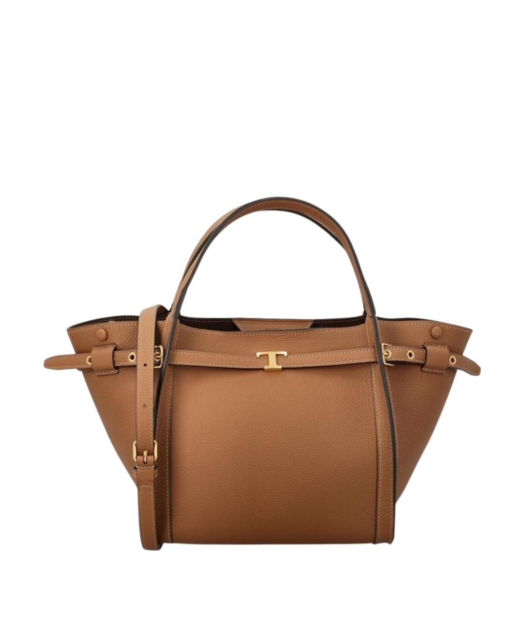 TOD'S Коричневая кожаная сумка тоут, фото 1