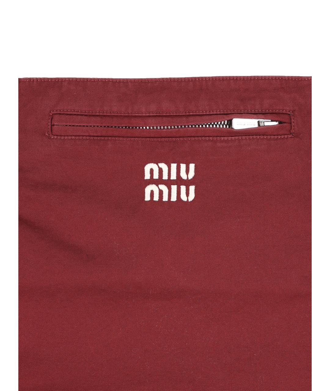 MIU MIU Красная хлопковая юбка мини, фото 3