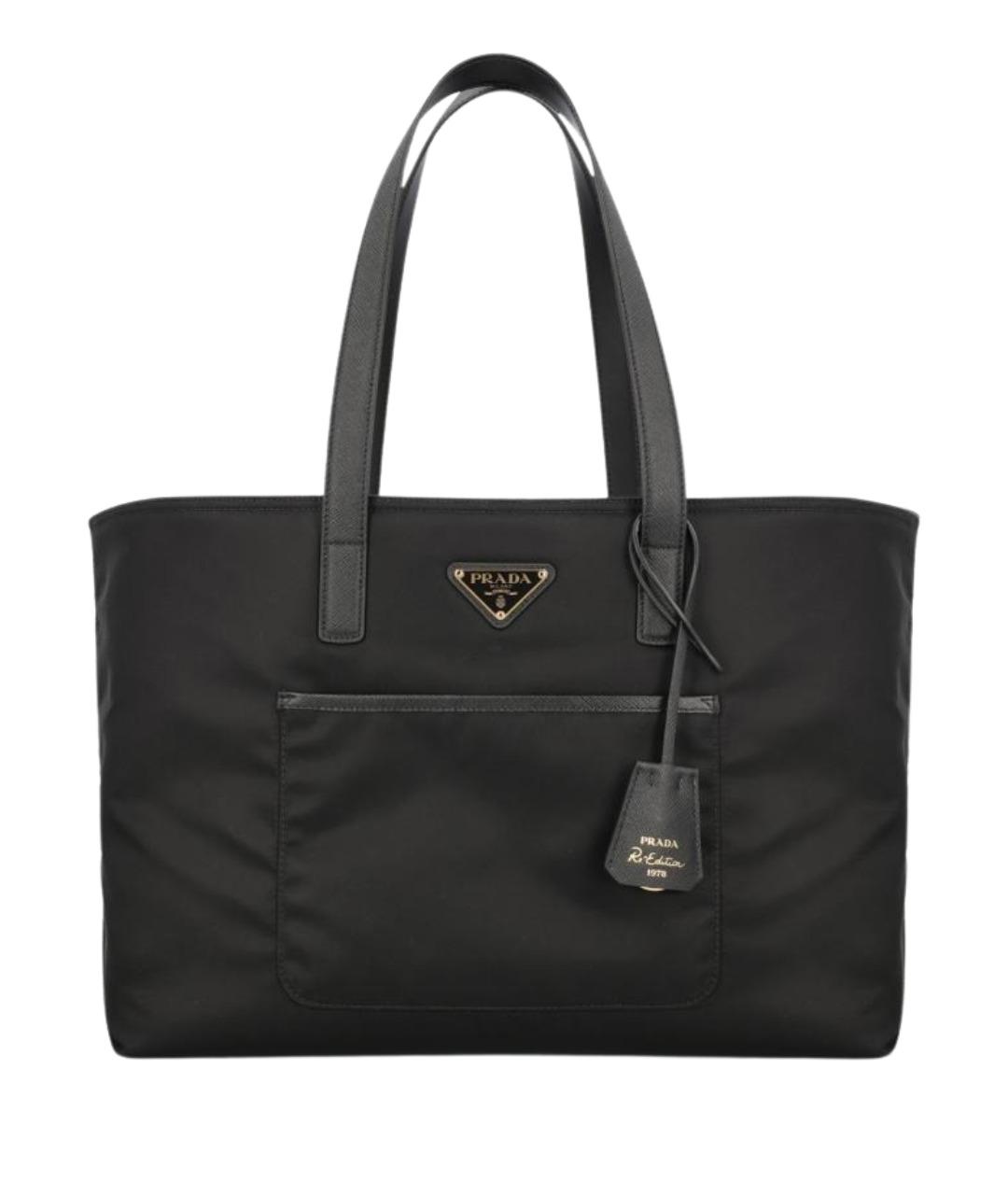 PRADA Черная нейлоновая сумка тоут, фото 1