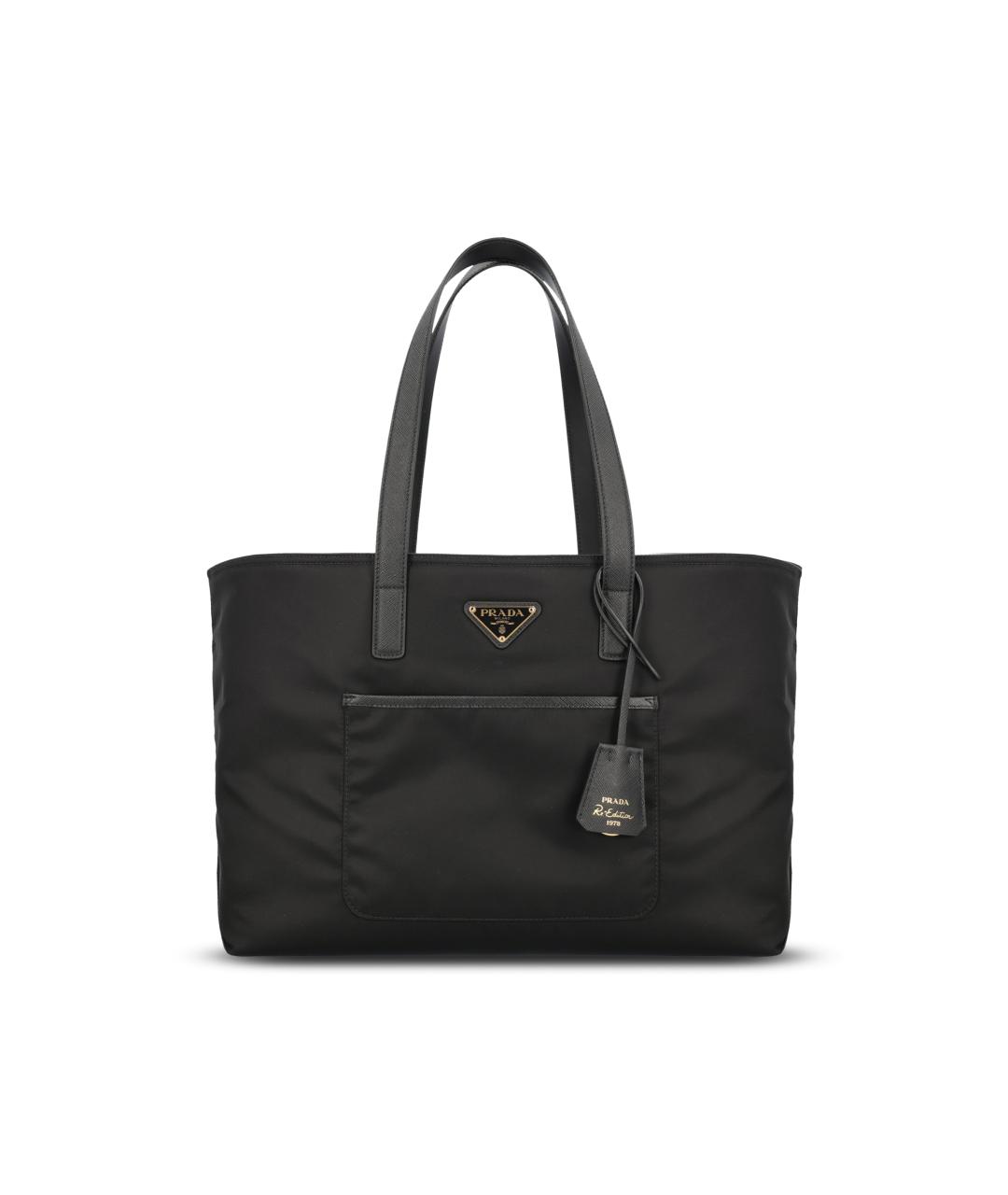 PRADA Черная нейлоновая сумка тоут, фото 5