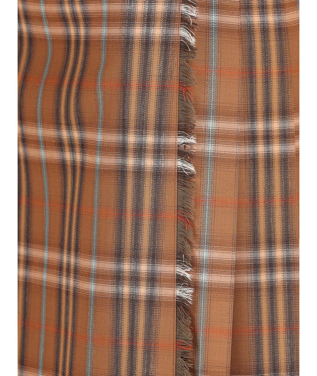 BURBERRY Коричневая шерстяная юбка миди, фото 4