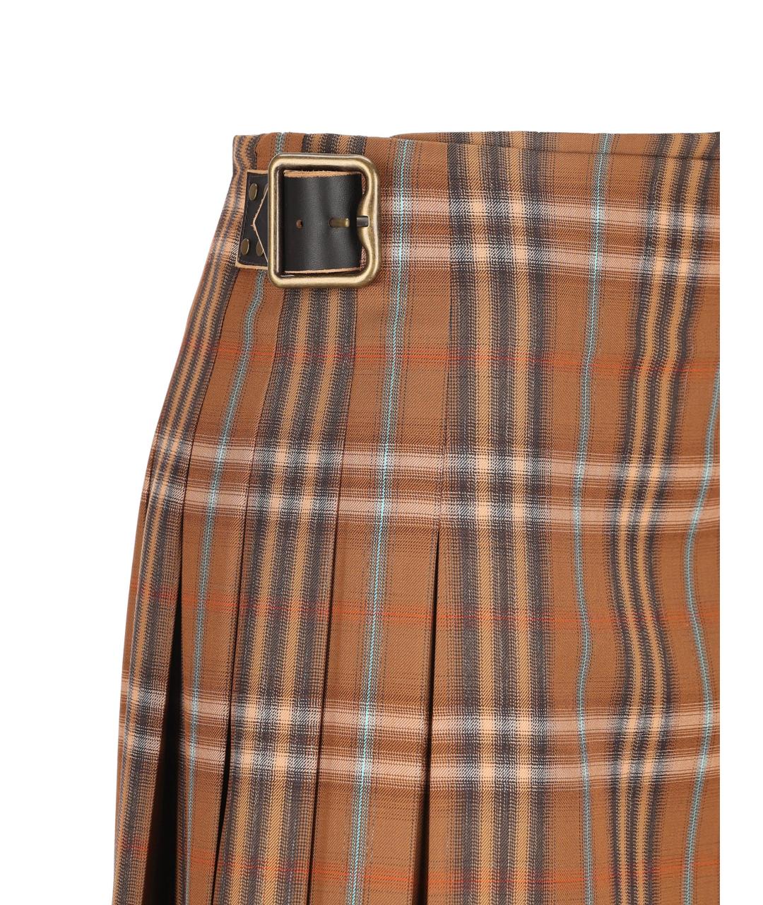 BURBERRY Коричневая шерстяная юбка миди, фото 3