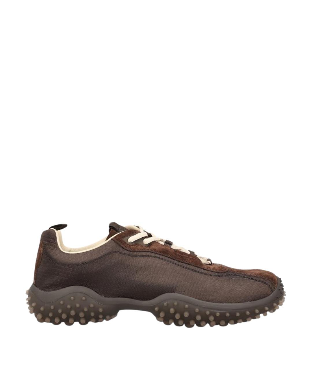 MIU MIU Коричневые текстильные кроссовки, фото 1