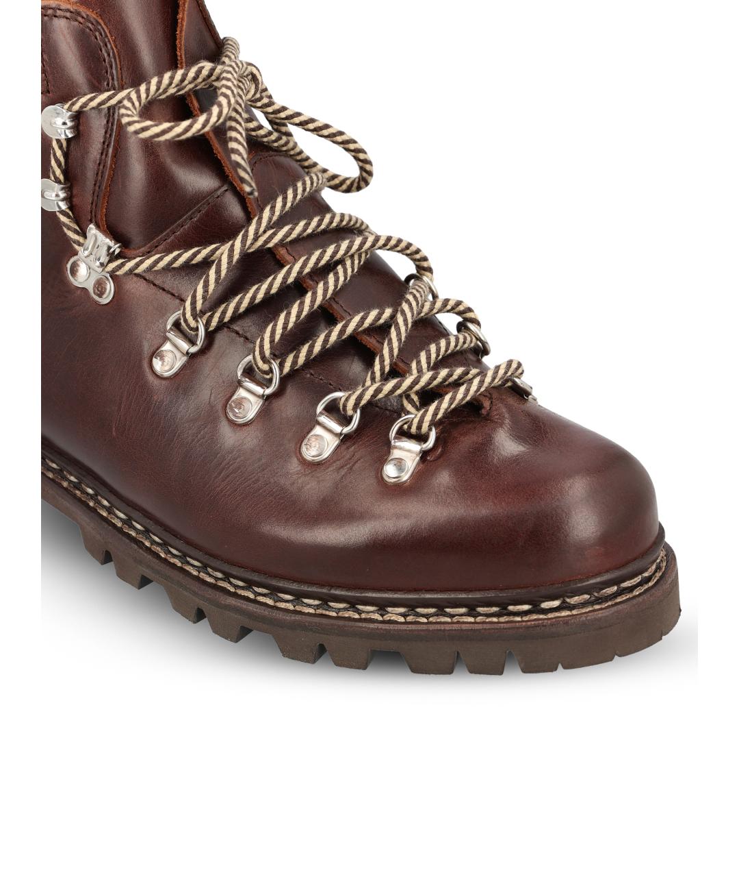 PARABOOT Бордовые кожаные низкие ботинки, фото 4
