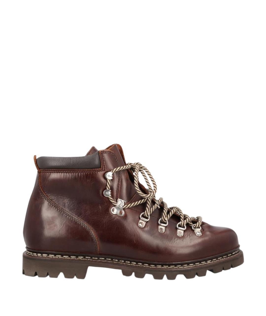 PARABOOT Бордовые кожаные низкие ботинки, фото 1