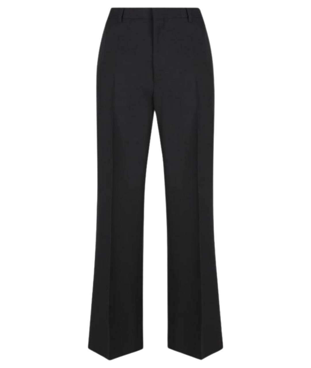 CELINE Черные шерстяные прямые брюки, фото 1